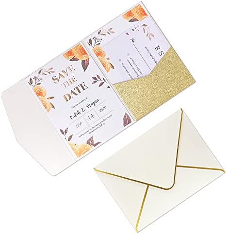 Fashmade 50Kit Arany Esküvői meghívók, a meghívó kártyát, borítékok invitaciones de boda para bodas quinceanerán születésének