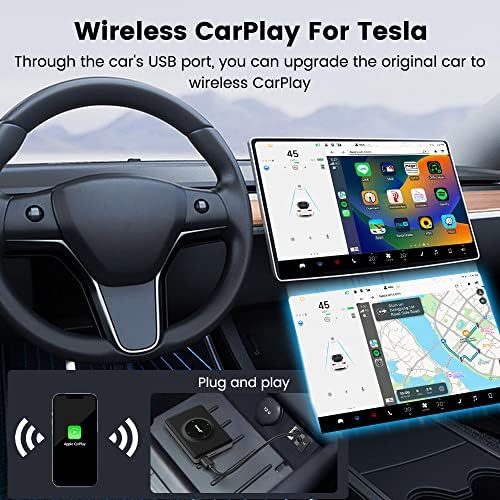 Carlinkit T2C 2023 a Tesla carplay Vezeték nélküli Adapter, Tesla vezeték nélkül Csatlakoztatja az Apple carplay, hogy A Legújabb