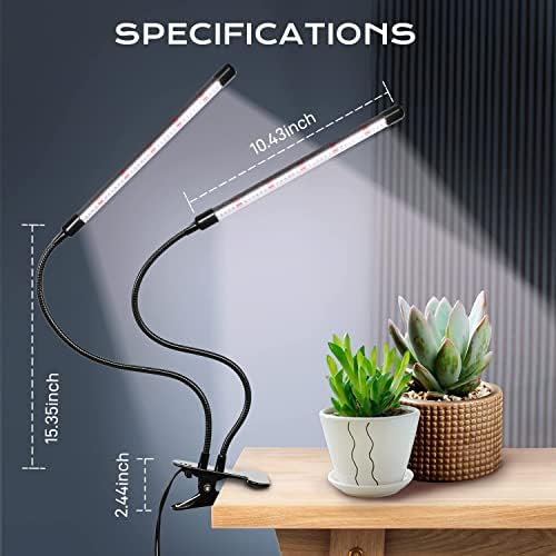 iPower Nő LED Fény, 6000K Teljes Spektrumú Klip Növény Lámpa 84 Fehér Piros Led Beltéri Növények, 5-Szinten Szabályozható, Auto Be Ki a 4/8/12H