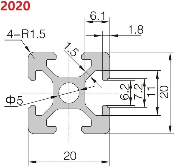 2020 Alumínium Profil Extrudálás, 300mm - 1200mm Hosszú Standard Galvanizált Lineáris vezető Vasúti CNC/3D Nyomtatás/Gravírozás Gép Tartozékok,