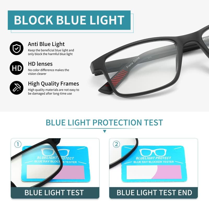 IVNUOYI 4 Csomag Olvasó Szemüveg Kék Fény Blokkoló Olvasók a Férfiak,Könnyű Számítógépes Szemüveg Rugós Zsanér