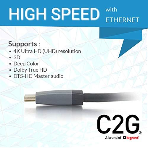C2G HDMI Kábel, 4K, Nagy Sebességű HDMI-Kábel, Ethernet, A Fal HDMI Kábel, CL2, 60Hz, 49.2 Láb (15 Méter), Fekete, Kábelek, hogy Menjen