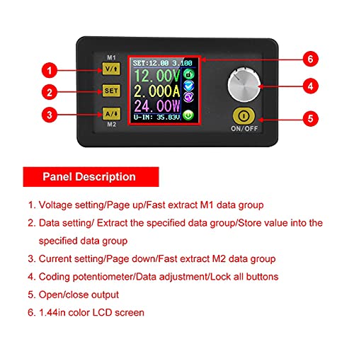 Konverter, Állandó Feszültség Programozható Stepdown Tápegység Modul Színes LCD Átalakító (DPS3005)