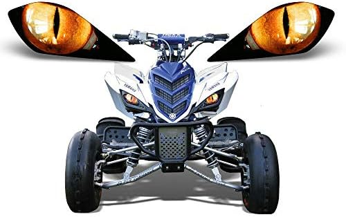 AMR Racing ATV-Fényszóró Szem Grafika Matrica Cover Kompatibilis Yamaha Raptor 700/250/350 - Napfogyatkozás Narancs