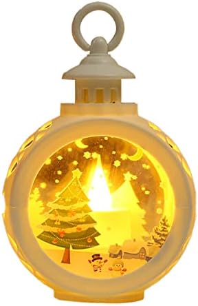 Karácsonyi Dekoráció LED Kis Kerek Fény Új Gyermekek Kézi Ajándék Ablak Kijelző Medál Fehér Műgyanta Szobrok (WH3, Egy Méret)