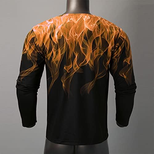 DUEIG Katona Long Sleeve T-shirt Férfi ruházat, Őszi 3D-s Digitális Nyomtatott Tshirt Retro Tűz Izom Edzés Atlétika Tee Maximum