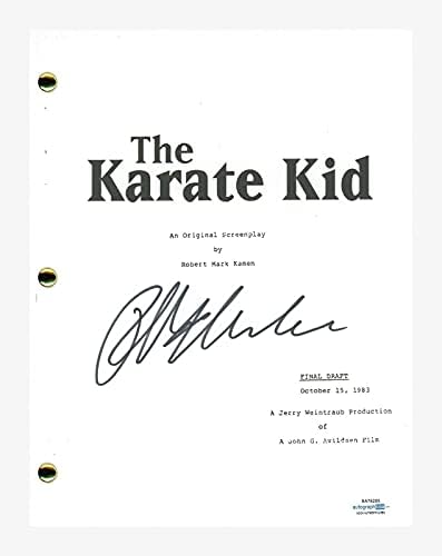 Ralph Macchio Aláírt Aláírt A Karate Kölyök Film forgatókönyvét Forgatókönyv ACOA COA