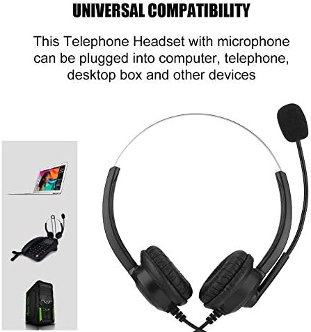 Fejhallgató Fejhallgató zajszűrős Mikrofon, 3,5 mm-es Sztereó Vezetékes Telefon, Fülhallgató Mikrofon,360° Forgó Fülvédő Skype,Call Center,Iroda