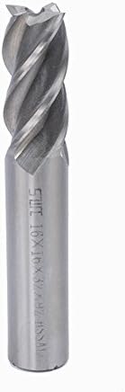 1DB 4 Fuvola Egyenes Szár HSS Állni Marószerszám ，használható kemény anyagok, 16 mm-es Vágási Átmérő,16 mm-es Szár Átmérője 32 mm-es
