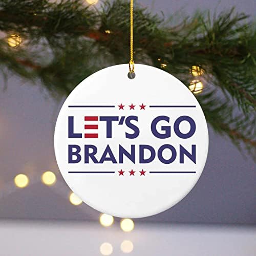 B/A 2021 Karácsonyi Díszek, Menjünk Brandon karácsonyfa Dísz, Két Oldalra Nyomtatott 2021 Menjünk Brandon Karácsonyi Dísz Lógó