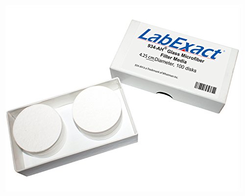 LabExact 1200030 Fokozatú 934AH Üveg Mikroszálas Szűrő, Binderless Boroszilikát Üveg, 1.5 µm, 4.25 cm (Csomag 100)