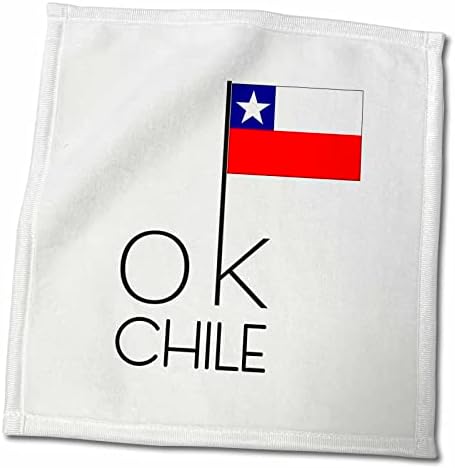 3dRose Dekoratív szöveg OK Chile, majd egy képet a nemzeti zászló, Törölköző (twl-304011-1)