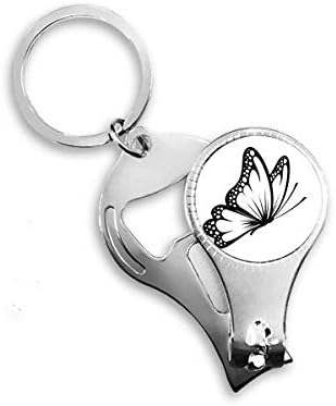 Egyszerű, Klasszikus Pillangó, Fekete Köröm Zimankó Gyűrű kulcstartó Sörnyitó Clipper