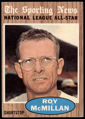 1962 Topps 393 All-Star Roy McMillan Milwaukee Bátrabbak (Baseball Kártya) JÓ Bátrabbak