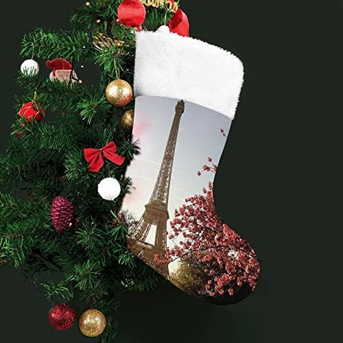 Eiffel-Torony Személyre Szabott Karácsonyi Harisnya Haza Karácsonyfa Kandalló Dekoráció