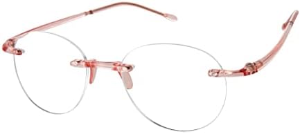 Scojo New York Gélek Kerek Szemüvege, Ultra-Könnyű Keret nélküli Olvasók a Nők, mind a Férfiak