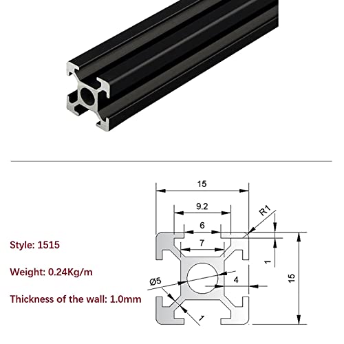 Mssoomm 10 Pack 1515 Alumínium Extrudált Profil, Hossz 86.61 inch / 2200mm Fekete, 15 x 15 mm 15 Sorozat T Típusú, T-Slot