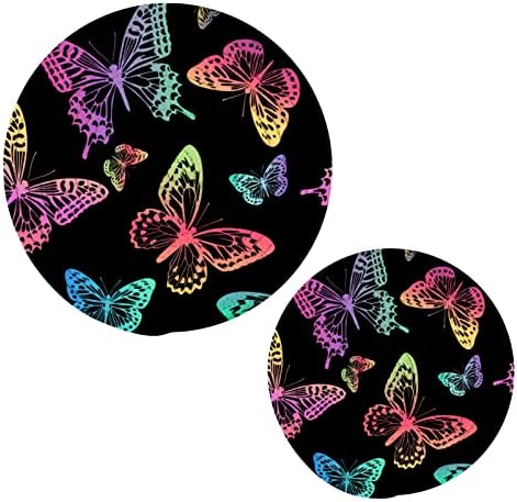 Szivárvány Pillangó kaspókat, a Konyha Trivets Meleg Ételek, 2 Db hőálló Potholders Kerek Szál Sző Hullámvasút a Forró Edények