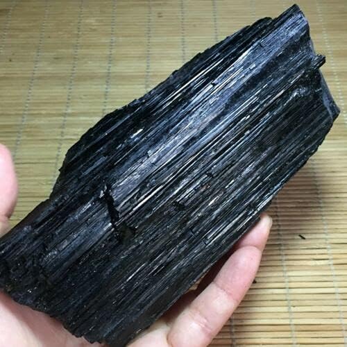 Roytil Természetes Fekete Turmalin Kő, Durva Kő Minta (Méret : 900-1000g)
