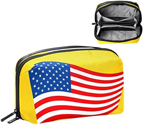 Amerikai Zászló Durva Grunge Szomorú Textúra Elektronikus Szervező, Ütésálló hordtáska védőtok, Kis Utazási Kábel Szervező Táska Tok