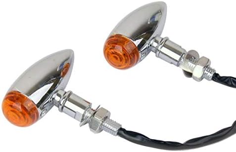 MotorToGo Chrome Golyó Motoros LED lámpa Mutatók Szemellenző Amber Objektív Kompatibilis a Harley-Davidson Roadster