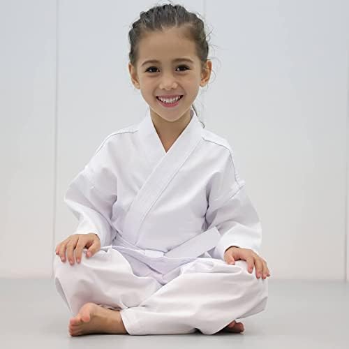 FLKKY Karate Gi Gyerekeknek Öv Könnyű Diák Karate Egységes Harcművészeti Sport-Karate Ruhák(Size0000-1)