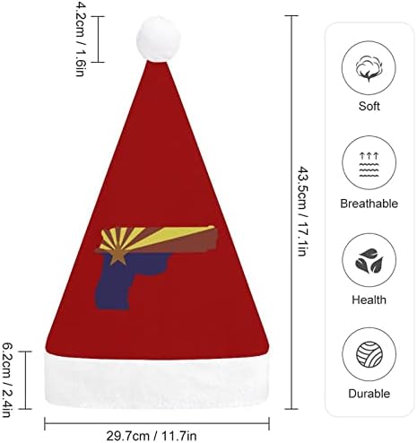 Fegyvert Arizona Állami Zászló Plüss Karácsonyi Kalap Pajkos, Kedves Mikulás Sapka Plüss Színültig, majd Comfort Bélés Karácsonyi Dekoráció