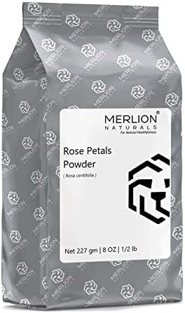 Rózsaszirom Por által Merlion Naturals | Rosa centifolia | Élelmiszeripari | Ideális a Haj, Arc Csomag (8 OZ)
