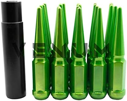 Venum kerék tartozékok 32 Pc porszórt Candy Lime Zöld Tüske csavarokat | 14x2.0 | 4.5 inch Magas | 1 Darab Építési Kompatibilis