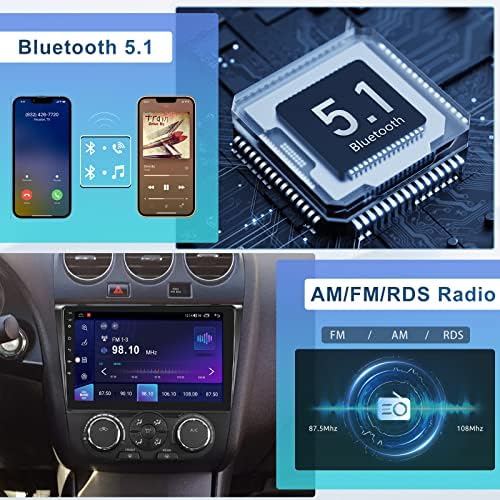 4G+64G+Octa-Core Android Autó Rádió Sztereó Nissan Altima 2008-2012-Es Vezeték nélküli CarPlay Android Auto, 9 - os IPS érintőképernyő,