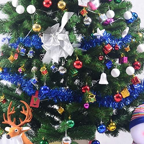 DULPLAY Előre Berendezett Mesterséges karácsonyfa, LED Világítás &Fém Állni Boins Mini Díszek Optikai Fa Kivilágítatlan Dekoráció-Zöld