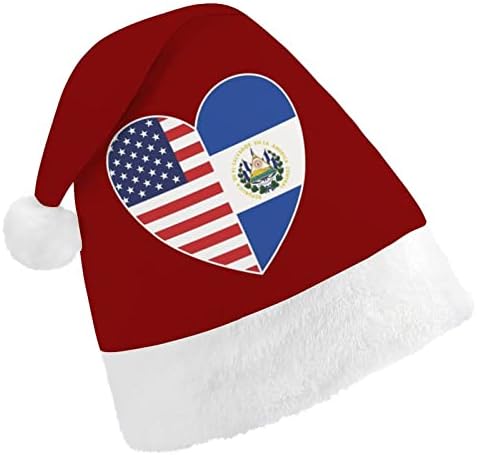 El Salvador-Amerikai Zászló Szív Karácsonyi Sapka, Télapó Sapka Vicces Karácsonyi Kalap karácsonyi Parti Kalapok Női/Férfi