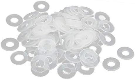 X-mosás ragályos M5-ös PE Műanyag Lapos Alátétek Távtartók Tömítések Kötőelem Tiszta 100-AS(M5-ös PE Arandelas planas de plástico Separadores