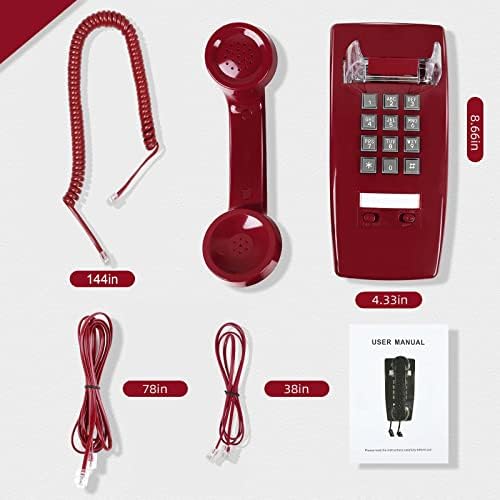 Retro Fali Telefon, Sentno Vintage Falra Szerelt Telefonok Vezetékes Hangos Mechanikus Cseng, Fali Telefon Csengőhang, valamint Kézibeszélő