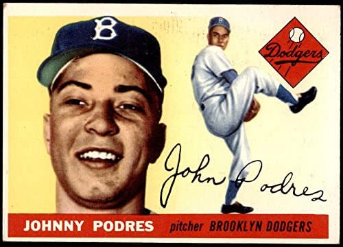 1955 Topps 25 Johnny Podres Brooklyn Dodgers (Baseball Kártya) VG/EX Dodgers