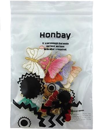Honbay 12db Színes Hímzett Pillangó Applied Vas a Foltok Varrás Jármű Dekoráció