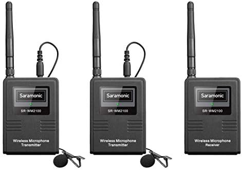 Saramonic 2 Személy Kamera Szerelhető 2,4 GHz-es Vezeték nélküli Csiptetős Rendszer Kamerák, Mobil Eszközök, Fejhallgató Kimenet (SR-WM2100)