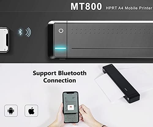 HPRT MT800 2.0 A4 Termál Transzfer Bluetooth Hordozható Nyomtató Laptop, Mobil, Otthoni Iroda, Utazási Támogatás 216mm A4 Termikus 300 dpi