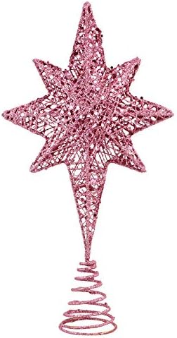Tin Star 1db Karácsonyi Nyolc Ágú Csillag csúcsdíszt Fél karácsonyfa Dísz () Csillagok