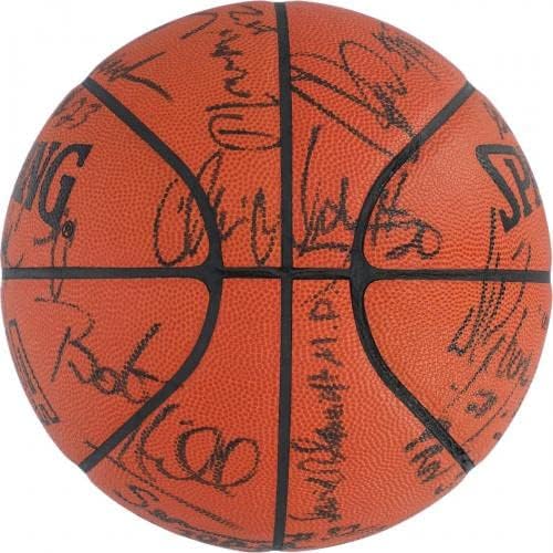 1994-95 San Antonio Spurs Csapat-Aláírt Spalding Hivatalos Játék Kosárlabda SZÖVETSÉG COA - Dedikált Kosárlabda