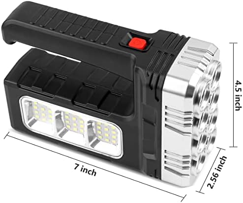 UCGG Napelemes Zseblámpa, USB Kábel,Újratölthető 8 LED-es Kézi a COB Sidelight,Hordozható Vízálló Elemlámpa,Magas Lumen 3 Mód Fényszóró,a