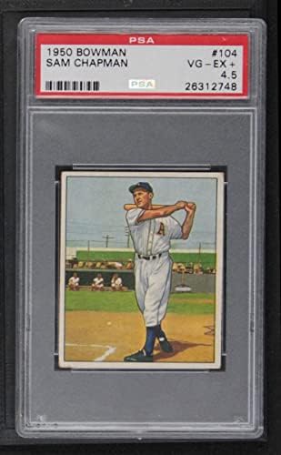 1950 Bowman 104 Sam Chapman Philadelphia Atlétika (Baseball Kártya) PSA a PSA 4.50 Atlétika