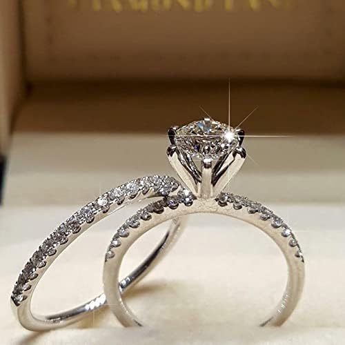 2db Víz Csepp Gyűrű Fehér Aranyozott Kristály Gyűrű Pár Gyűrű Készlet Divat Pár Gyémánt Gyűrű Luxus Női