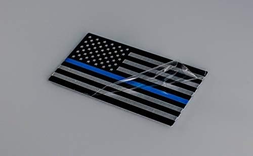 Muzzys-sor KÉT-Alumínium VÉKONY KÉK VONAL Amerikai Zászló Matrica Matrica, Embléma Jelvény 3.2x1.75 az Egyesült Államok Vissza a Kék