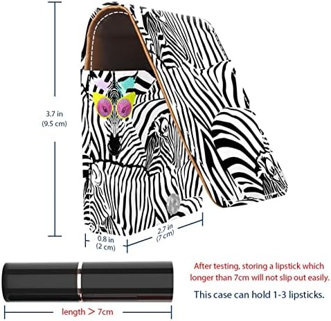 A zebrák Fekete-Fehér Mini Kozmetikai Táskák Rúzs Csövek Bőr Rúzst Jogosultja