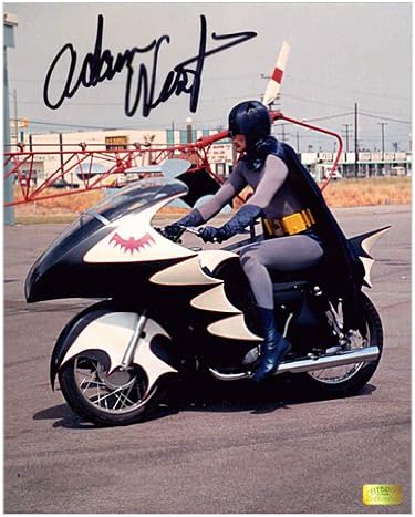 Adam West Dedikált 1966 Batman Film, 8x10 Batcycle Fotó