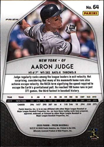 2020 Panini Prizm Ezüst Prizm 64 Aaron Bíró New York Yankees Baseball Trading Card