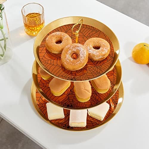 Torta Állvány Szett 3 Tier Cupcake Áll Újrafelhasználható Süteményes Tál Esküvő, Születésnap Tea Party Dekoráció, Pókháló