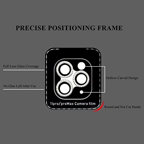 SVIBEE Kamera Lencséjét Védő iPhone 11 Pro/11 Pro Max, Alumínium Ötvözet Lencse Képernyő Fedél Film, Védő Lencse Pajzs, Sziklás Kristály