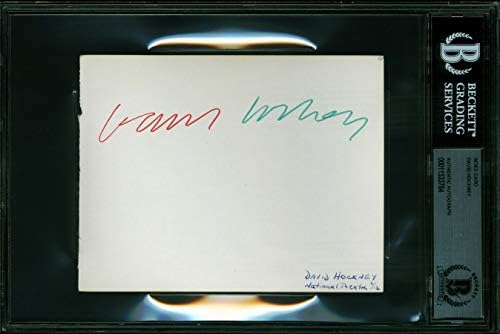 David Hockney Művész Hiteles, Aláírt 4.25x5.5 Index Kártya Dedikált BAS Födém
